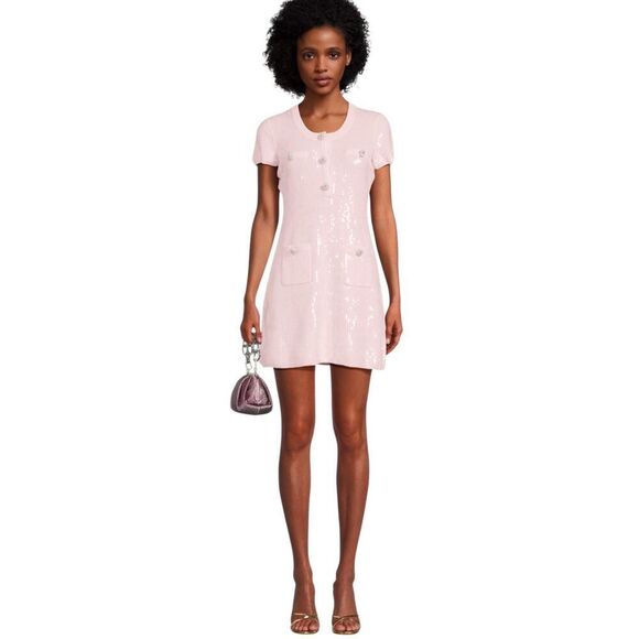 NWT…..Self-Portrait Blush Pink Mini Dress - Picture 3 of 16